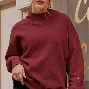 เสื้อสเวตเชิ้ตคอเต่าทรงโอเวอร์ไซส์สำหรับผู้หญิง ผ้าฝ้ายฟอกสไตล์สตรีทแวร์ แฟชั่นลำลองจากผู้ผลิต - Product Image 1