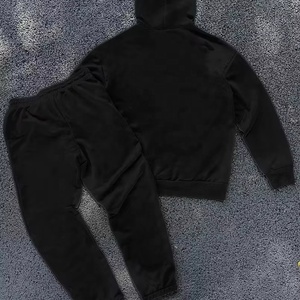 Wholesale Winter Eco-Friendly Solid Casual Breathable Quick Dry Hooded Tracksuit <b>Sweatpants</b> <b>Set</b> Men Women - Product Image 1