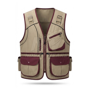 Gilet de pêche fonctionnel pour hommes, ajustement réglable, plusieurs poches frontales, léger, équipement de pêche en plein air, vêtements, vente en gros - Product Image 2