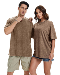 เสื้อยืดวินเทจผู้ชาย ทรงโอเวอร์ไซส์ ผ้าฟอกสี 280 กรัม คอวีแบบดรอปโชว์เดอร์ แขนสั้น สีพื้น ยูนิเซ็กส์ - Product Image 6