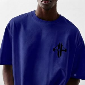 Camiseta Casual de Algodón 100% para Hombre, de Primera Calidad, Corte Holgado, con Logotipo Personalizado Serigrafiado, Color Azul Marino, de Secado Rápido, Cuello Redondo - Product Image 6
