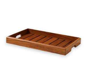 Plateau de service rectangulaire en bois d'acacia massif de qualité supérieure, plateau de petit-déjeuner en bois, plateau de présentation pour table basse ou ottoman, plateau fait main - Product Image 6