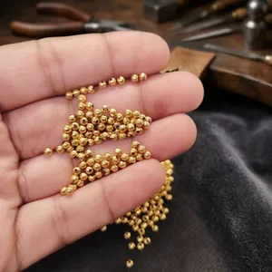 Cuentas de Latón Pulido Dorado de 5 mm, Cuentas Redondas de Latón para Hacer Joyas, Cuentas Metálicas en Tono Dorado para Venta al por Mayor - Product Image 4