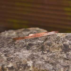 Interwoven Style Copper Bangle <b>Bracelet</b> Unique Contemporary Wrist Accessory Supplier - Product Image 3