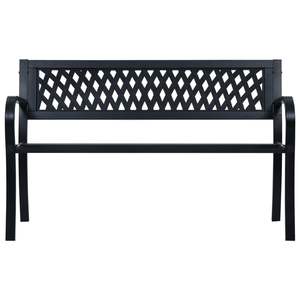 Banco de Jardín Resistente de 47.2 Pulgadas en Acero Negro y Plástico, Categoría de Producto: Bancos de Patio - Product Image 2