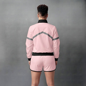 Ensemble streetwear pour femme, coupe-vent en nylon personnalisé, deux pièces, style hip hop, short et veste. - Product Image 2