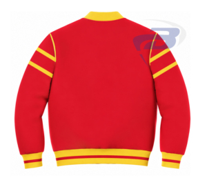 เสื้อแจ็คเก็ตวาร์ซิตี้สำหรับผู้หญิง NSPDK สีเหลือง ปักตัวอักษรกรีก ซิปด้านหน้า สไตล์พรีปปี้ คอปกและปลายแขนเสื้อแบบ Letterman - Product Image 2
