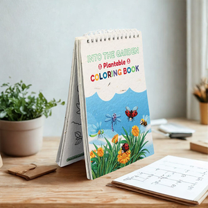 Libro para Colorear Ecológico con Papel Sembrable, Encuadernado en Espiral, Blanco, Tamaño B6, 100% Biodegradable, Hecho a Mano - Product Image 3