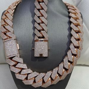 Customized iced moissanite <b>necklace</b> Rose gold plated tennis link Brilliant cut moissanite jewelry - Product Image 4
