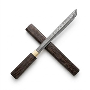 Cuchillo de Cocina de Acero de Damasco con Mango de Madera, Hoja Recta de 0.6 mm de Grosor, Grado Industrial, OEM, Alta Calidad - Product Image 1