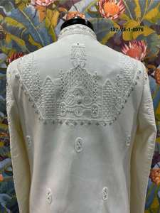 Sherwani pour homme, style architecture palatiale Taj, motif losanges et treillis floral, col mandarin, base Divine Touch, tenue de mariage traditionnelle - Product Image 6