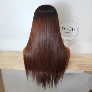 Perruque sans colle 5x5 avec closure, 100% cheveux humains vietnamiens, couleur ombré brun, densité 200, prix de gros, produits pour femmes noires - Product Image 4