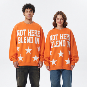 Custom Printed <b>Baggy</b> Sweat <b>Shirt</b> Unisex Casual 100% Cotton Fleece Long Sleeve Crew Neck Printed Sweat <b>Shirt</b> Men & <b>Women</b> - Product Image 6