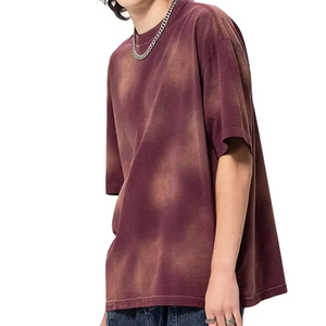 T-shirt à manches courtes pour homme, coupe ample, tie-dye, col rond, coupe classique, couleur unie, jersey 100% coton - Product Image 3