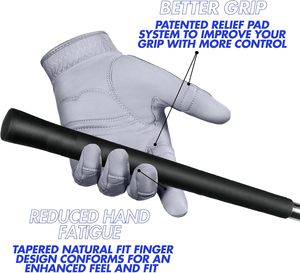 ถุงมือกอล์ฟ Men's StableGrip 2.0 สีเทา - ผลิตจากหนังคาเบรตต้าคุณภาพพรีเมียม - Product Image 5
