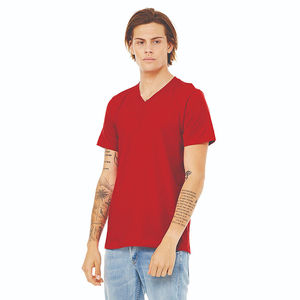 Camiseta Unisex OEM con Cuello en V, Roja, Esencial, 100% Algodón Airlume, 4.2 oz, Manga Corta, Cómoda y Elegante - Product Image 2