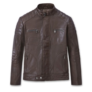 Custom Winter Men's Leather Jacket Logo Designer Casual Leather Jacket Blank Pure Plus Size Synthetic Jackets - Product Image 1