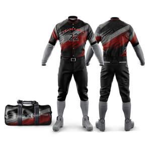 ชุดอุปกรณ์เบสบอลครบชุดสำหรับผู้ชาย พร้อมชื่อผู้เล่น เสื้อเจอร์ซีย์กันรังสียูวี กางเกงขายาว กระเป๋าเดินทาง ชุดพร้อมเล่น - Product Image 5