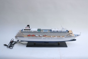 โมเดลเรือสำราญไม้กระถินณรงค์ ASUKA II ขนาด 80 ซม. งานฝีมือขัดเคลือบสีตกแต่งบ้านสไตล์โมเดิร์น ของสะสมงานฝีมือ - Product Image 1