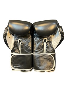 ถุงมือชกมวยหนังวัวแท้คุณภาพพรีเมียม No Boxing No Life สำหรับฝึกซ้อมและแข่งขัน สายรัดข้อมือปรับได้แบบ Hook and Loop ขนาด 18oz 20oz 22oz - Product Image 3