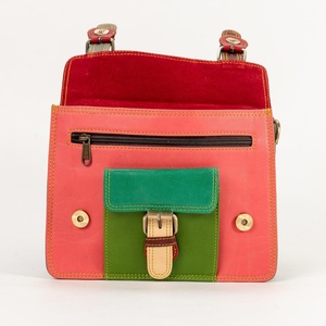 <b>Small</b> Recycled Leather Satchel Handbag Hot Selling Rainbow Color Purse Women's Stylish Unique Multi Uses Sustainable Sling Bags - Product Image 4