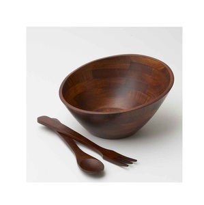 Bol en bois élégant fait main, plat de service rustique naturel, vaisselle décorative pour la cuisine, salade de fruits, collation, décoration de la maison - Product Image 3