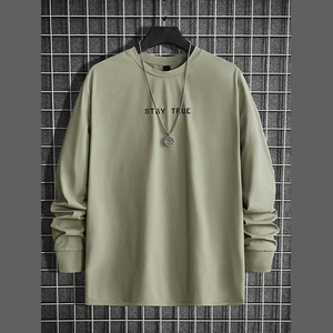 Custom Logo Men's High Quality O-Neck Long Sleeve <b>Thick</b> 100% Cotton Canvas 180g Quick Dry Breathable Oversized Casual <b>T</b>-<b>Shirts</b> - Product Image 1