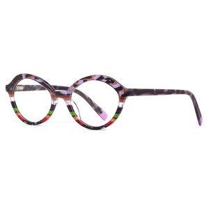 1063B Fashion High Quality Classic Retro Splice Color Oval <b>Frame</b> Eyewear for Women Men Multi-color Optical <b>Frames</b> 2025 - Product Image 5