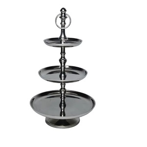 Party Celebration Metal Rounded Shape <b>3</b> <b>Tier</b> <b>Cake</b> <b>Stand</b> Birthday Decorative <b>Cake</b> Server Modern Design <b>Cake</b> <b>Stand</b> - Product Image 1