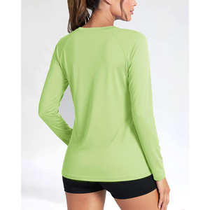 Unisex Full Sleeve Lime Green Rash Guard Quick Dry Polyester <b>Swim</b> Top Front Logo Anti-Bacterial UPF50 Eco-Friendly <b>for</b> Adults - Product Image 2