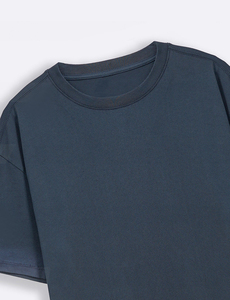 T-shirt pour homme à col rond, manches courtes, couleur unie, 100% coton, coupe ample, vêtement décontracté, respirant, design en jersey tricoté - Product Image 6