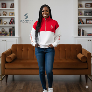 Delta |   Sigma |   Pull à col montant zippé Theta, sweat-shirt décontracté à col montant zippé, pull zippé à col montant - Product Image 4