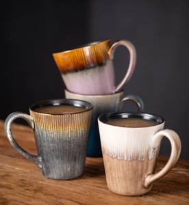 Ensemble de tasses à café en céramique artisanale avec motif de feuilles minimaliste, finition brillante, poignée confortable pour la maison, pour le thé et le café - Product Image 6