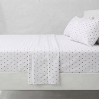 Parure de lit rouge à pois et 2 taies d'oreiller, motif floral classique, 100% coton, 150 fils/cm², qualité A, toutes saisons
