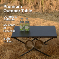 Table de pique-nique pliante rectangulaire pour le glamping en plein air, en alliage d'aluminium, portable, légère, petit mobilier de camping