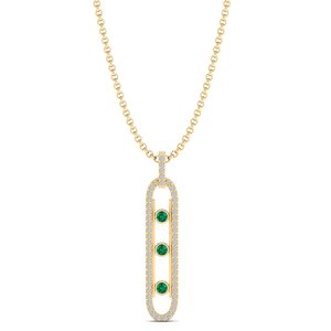 REYES Lujoso Collar con Colgante de Moissanita de Plata de Ley 925, Joyería Fina de Alta Calidad con Gema Esmeralda Chapada en Oro de 14K y 18K - Product Image 5