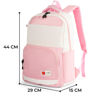 TRUST DEFENDER for White Panelled Student <b>Backpack</b> 15 Inches Softback Nylon Waterproof Multiple Pockets Zipper Closure Unisex - Product Image 2