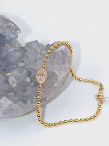 Diamond Ball Chain <b>Bracelets</b> Wholesale 2 Ct Oval Cut Lab Grown Bezel Set 14K <b>Solid</b> Gold 2.5 mm Everyday Cuff Factory Bulk Price - Product Image 5