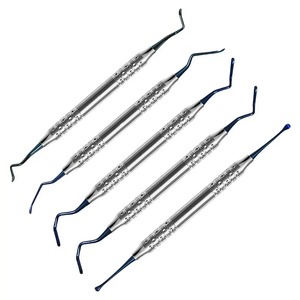 Instrumentos para Relleno de Puente Óseo, Juego de Curetas de Túnel Recubiertas de Titanio para Implantología Vista, 5 Piezas, Raspadores Manuales de Acero Inoxidable, CE - Product Image 4