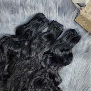 Extensiones de tejido crudo de cabello rizado marrón vietnamita humano Premium 100% extremos súper dobles dibujados al por mayor y directo de fábrica - Product Image 2