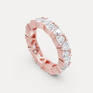 Anillo de Eternidad de Oro con Diamantes, Corte Trillón, Minimalista, Certificado por IGI, Anillo de Aniversario de Bodas para Mujer, Anillo Apilable de Moda - Product Image 4