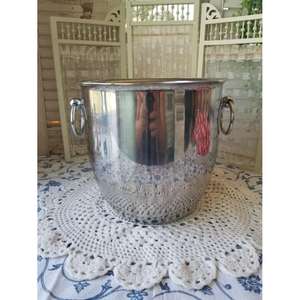 Cubo de hielo para cerveza estilo pedestal con asas, enfriador de vino metálico, tina enfriadora de bebidas para bar, restaurante, fiestas. - Product Image 3