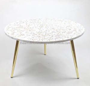 โต๊ะกาแฟประดับมุกทำด้วยมือดีไซน์แบบฝังที่ซับซ้อนของตกแต่งบ้านที่กลางเฟอร์นิเจอร์หรูหราไม่เหมือนใคร - Product Image 2