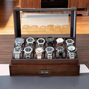 Caja Giratoria para Relojes de Madera con 12 Ranuras, Estuche de Exhibición con Cajón, Organizador de Joyas Acrílico para Relojes, Gafas de Sol y Anillos - Product Image 3