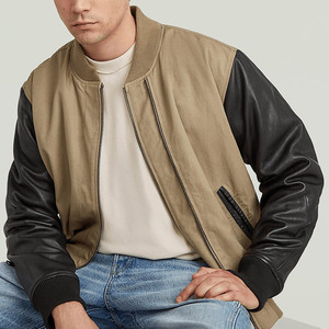 Veste universitaire personnalisée pour femme en mélange de laine, manches en similicuir blanc, broderie de lettres en chenille, style streetwear, veste Letterman - Product Image 4
