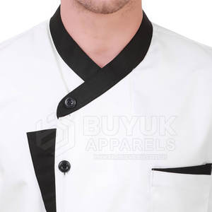 Veste de chef professionnelle respirante et légère à manches courtes, tenue de travail de cuisine, polyester/coton durable, restaurant et bar - Product Image 6
