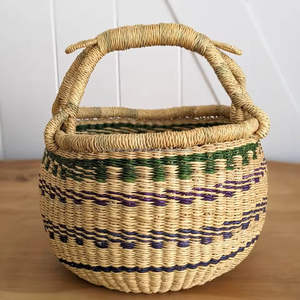 Panier Bolga en paille écologique, fait à la main, en matériau naturel de jonc de mer, organisateur de rangement, durable, vente en gros du Vietnam - Product Image 1