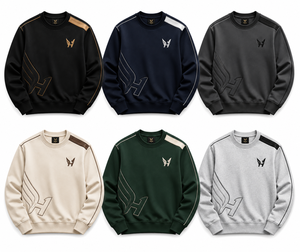 เสื้อสเวตเชิ้ตคอกลมสีดำคุณภาพสูงสำหรับผู้ชาย HMA สไตล์โดดเด่น ระบายอากาศได้ดี MOQ ต่ำ - Product Image 6