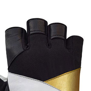 Half Finger Fitness <b>Gloves</b> PU Leather Black White Gold Gym <b>Weight</b> Lifting Unisex Lace-Up Shockproof Breathable Lightweight - Product Image 4
