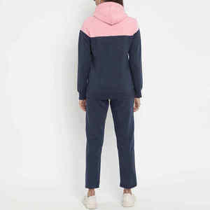 Wholesale Custom Women Winter <b>Tracksuit</b> 100% Cotton Hooded Fleece Streetwear Breathable Lightweight - Product Image 4
